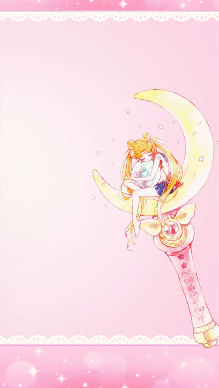Chibiusa Y Sailor Moon Exploran Mundos Mágicos En Su Ipad. Fondo de pantalla