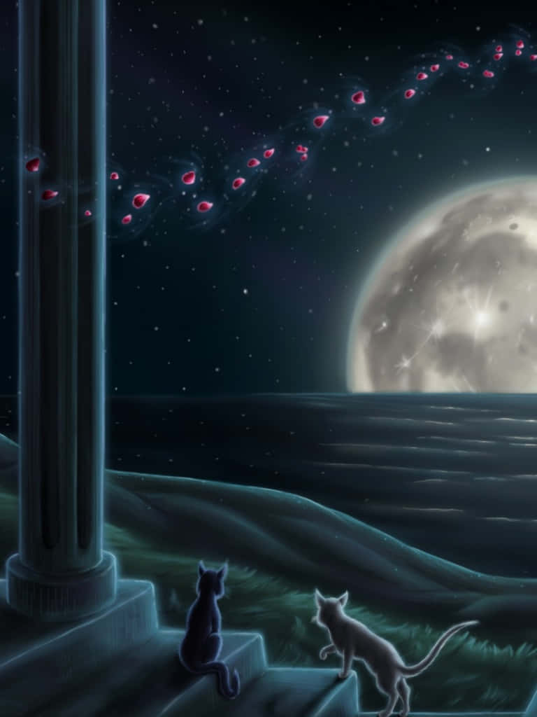 Gaze into the Magical World of Sailor Moon on an iPad Wallpaper