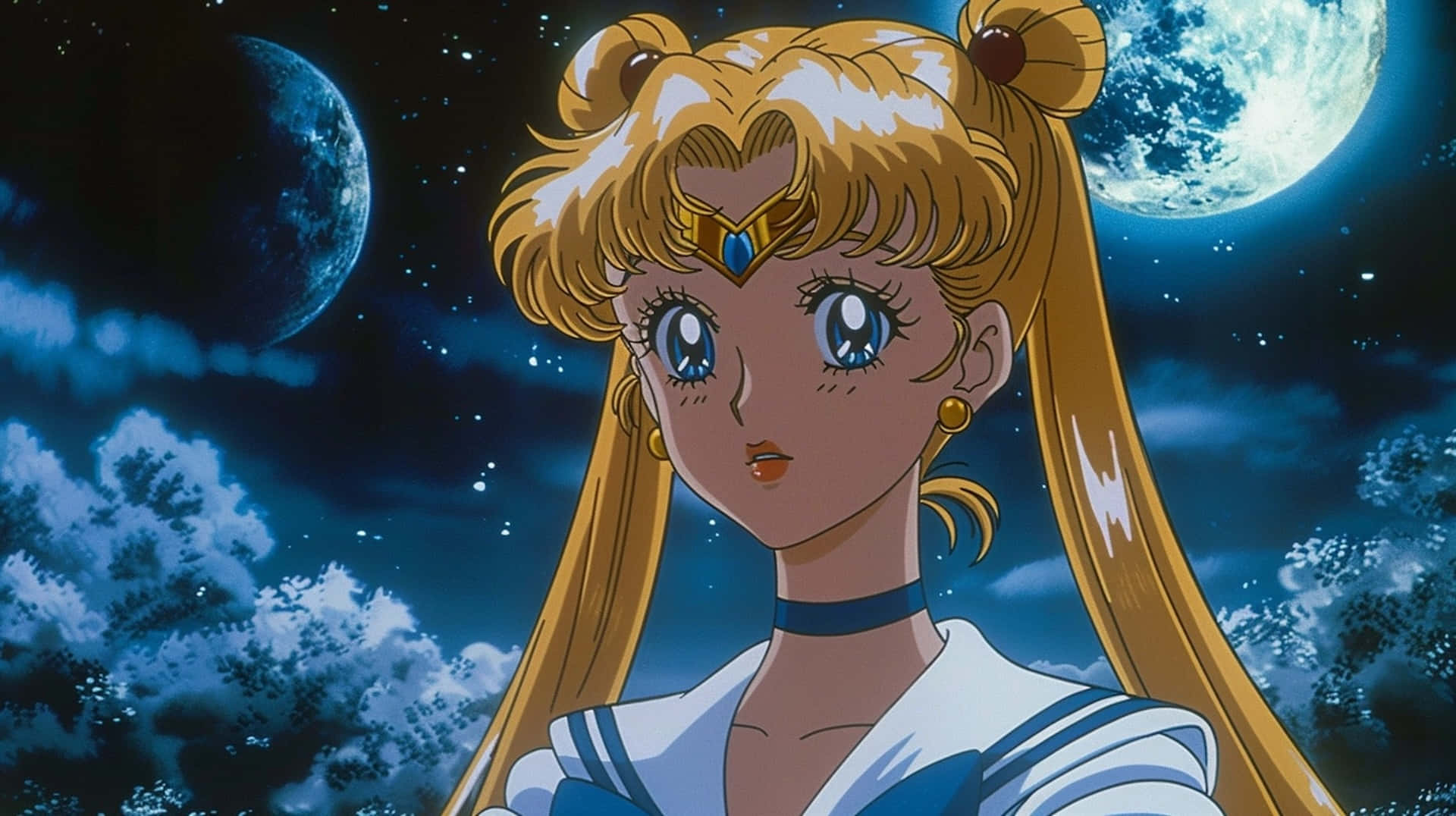 Sailor_ Moon_ Night_ Sky_ Background Wallpaper