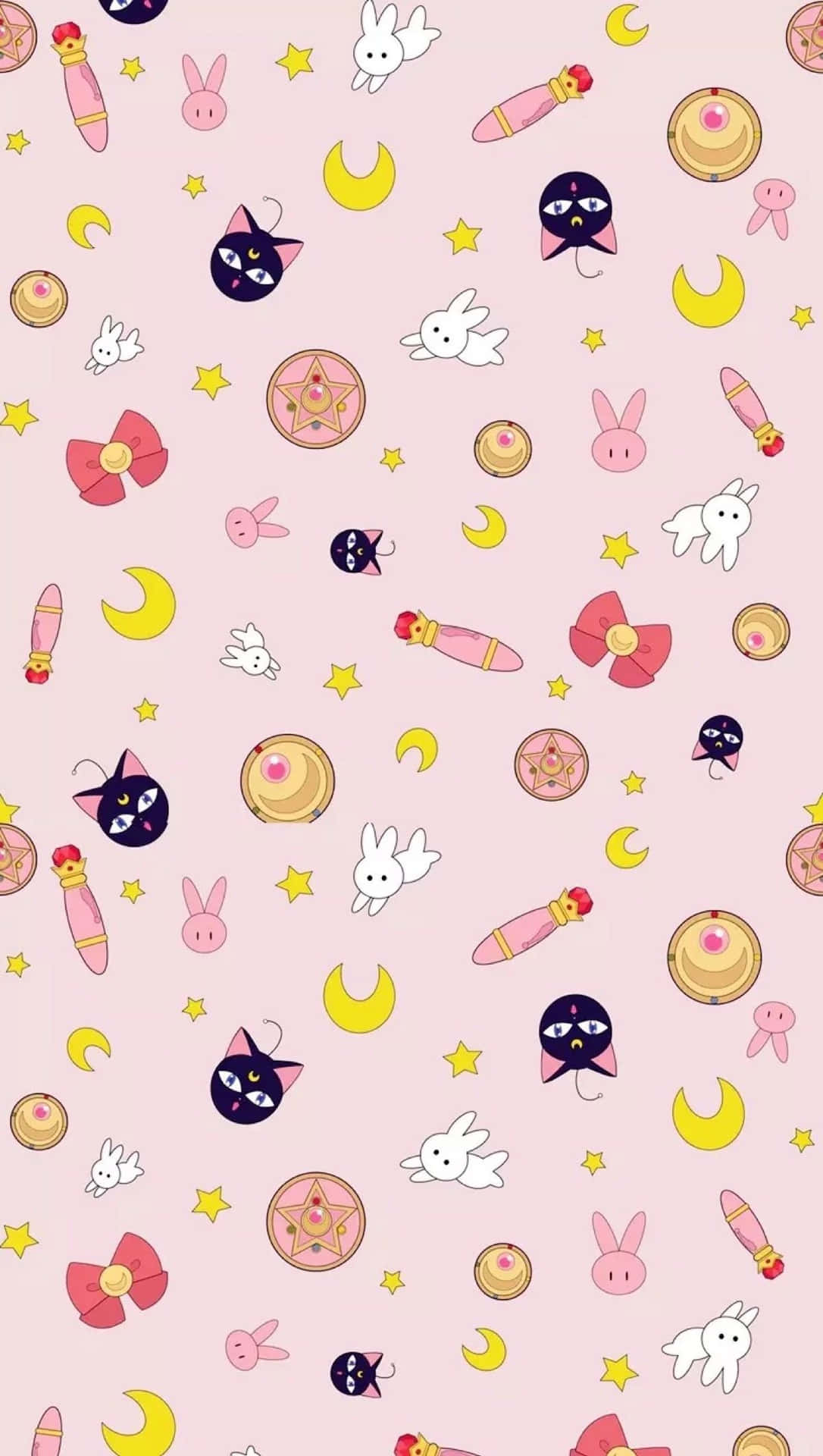 Explore the World of Art with This Sailor Moon-inspired Pattern Wallpaper