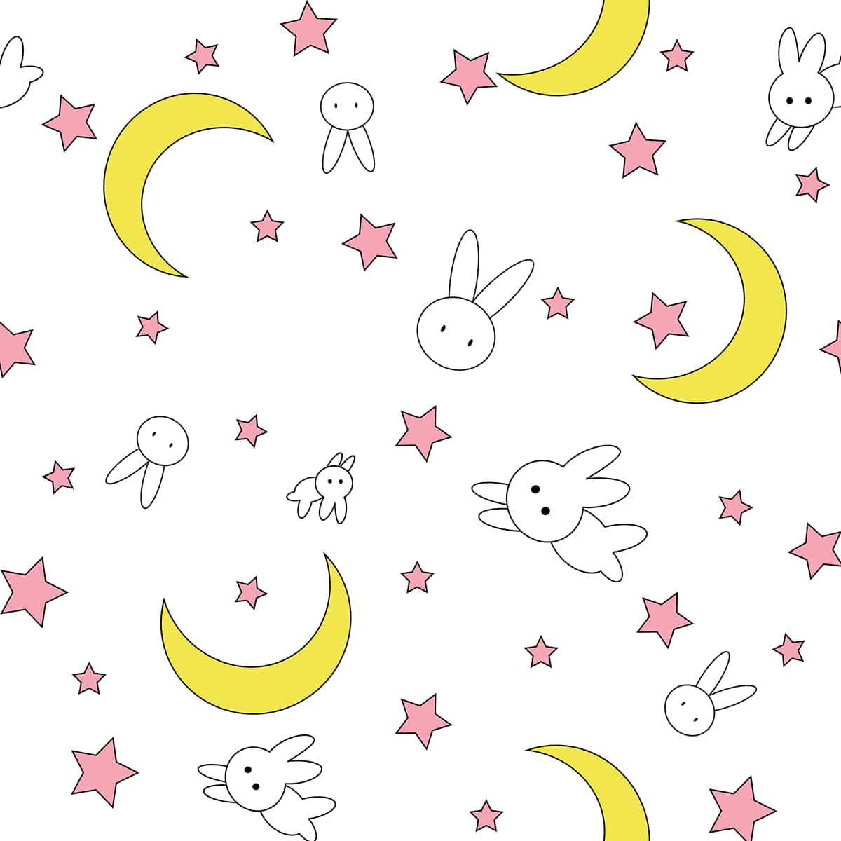 Bunny Star Sailor Moon Pattern Wallpaper