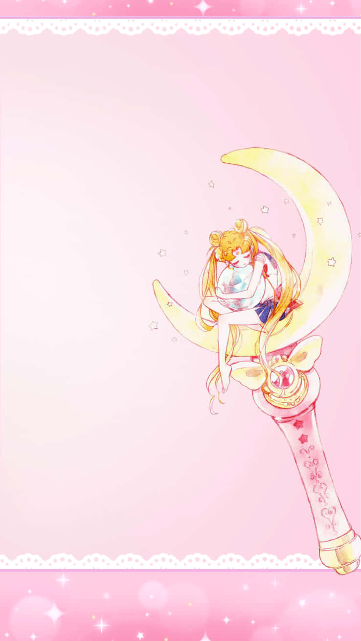 Fådin Magiska Stil På Med Detta Fantastiska Sailor Moon-mönster! Wallpaper