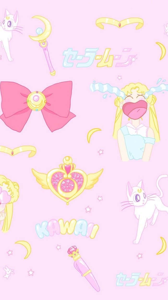 Et magisk, månelandskabsdesign inspireret af 'Sailor Moon' Wallpaper
