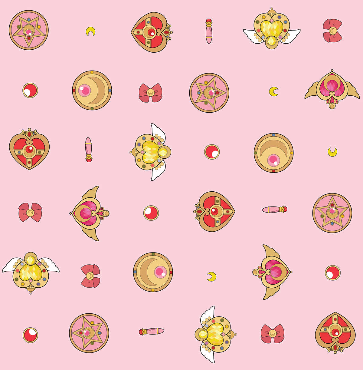 En livlig mønster baseret på det ikoniske Sailor Moon. Wallpaper