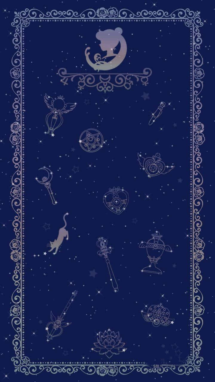 Omfamnaden Stjärnenergi Som Finns Inom Dig Med Sailor Moon-mönstret Som Bakgrundsbild På Din Dator Eller Mobil. Wallpaper