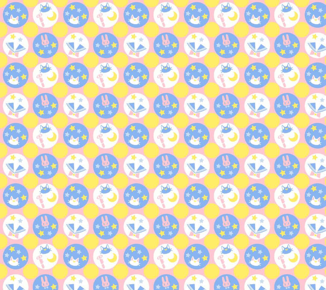 A Yellow And Blue Pattern With Flowers And Butterflies Wallpaper