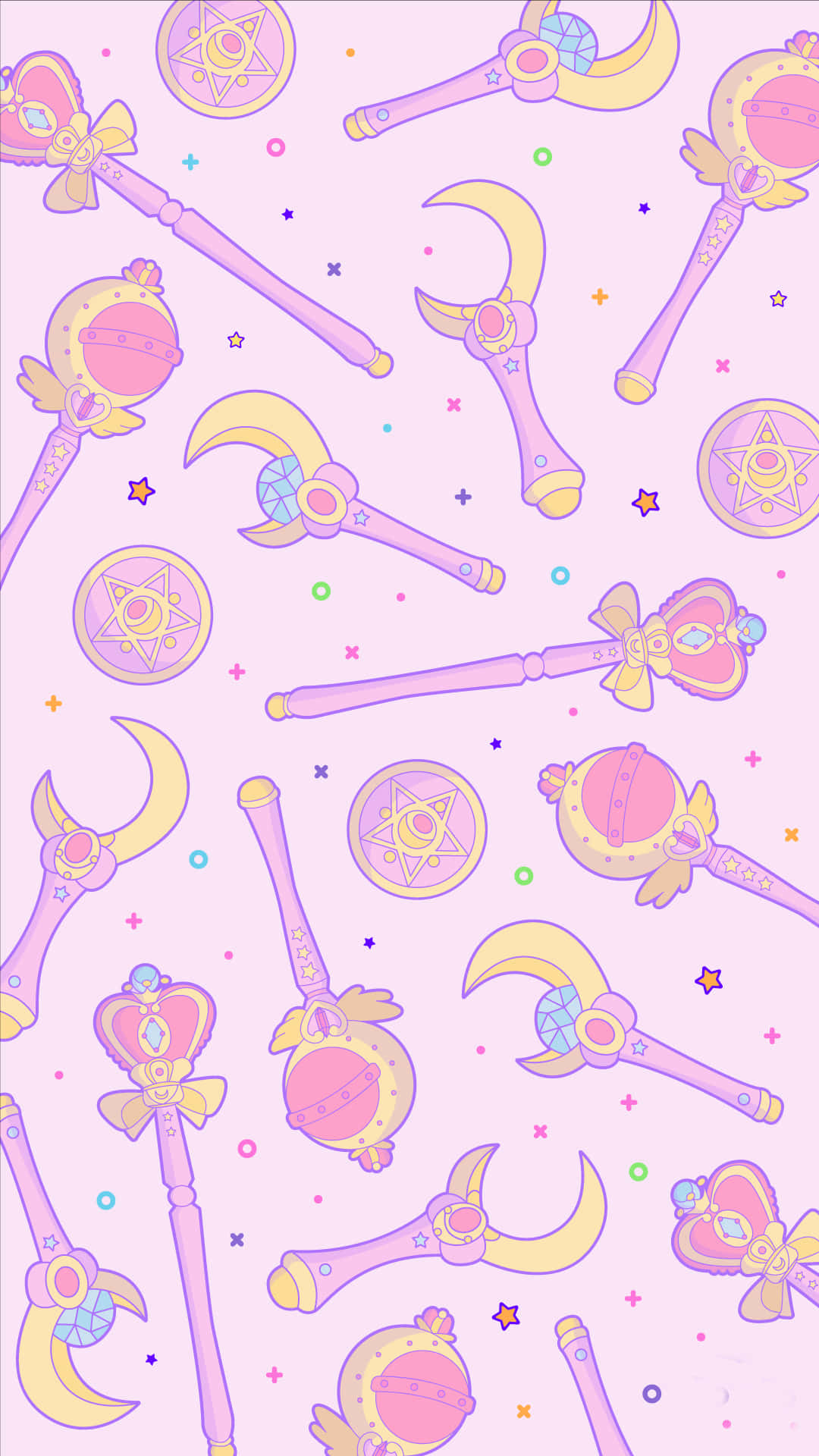 Get ready to save the world with the iconic Sailor Moon Pattern Wallpaper