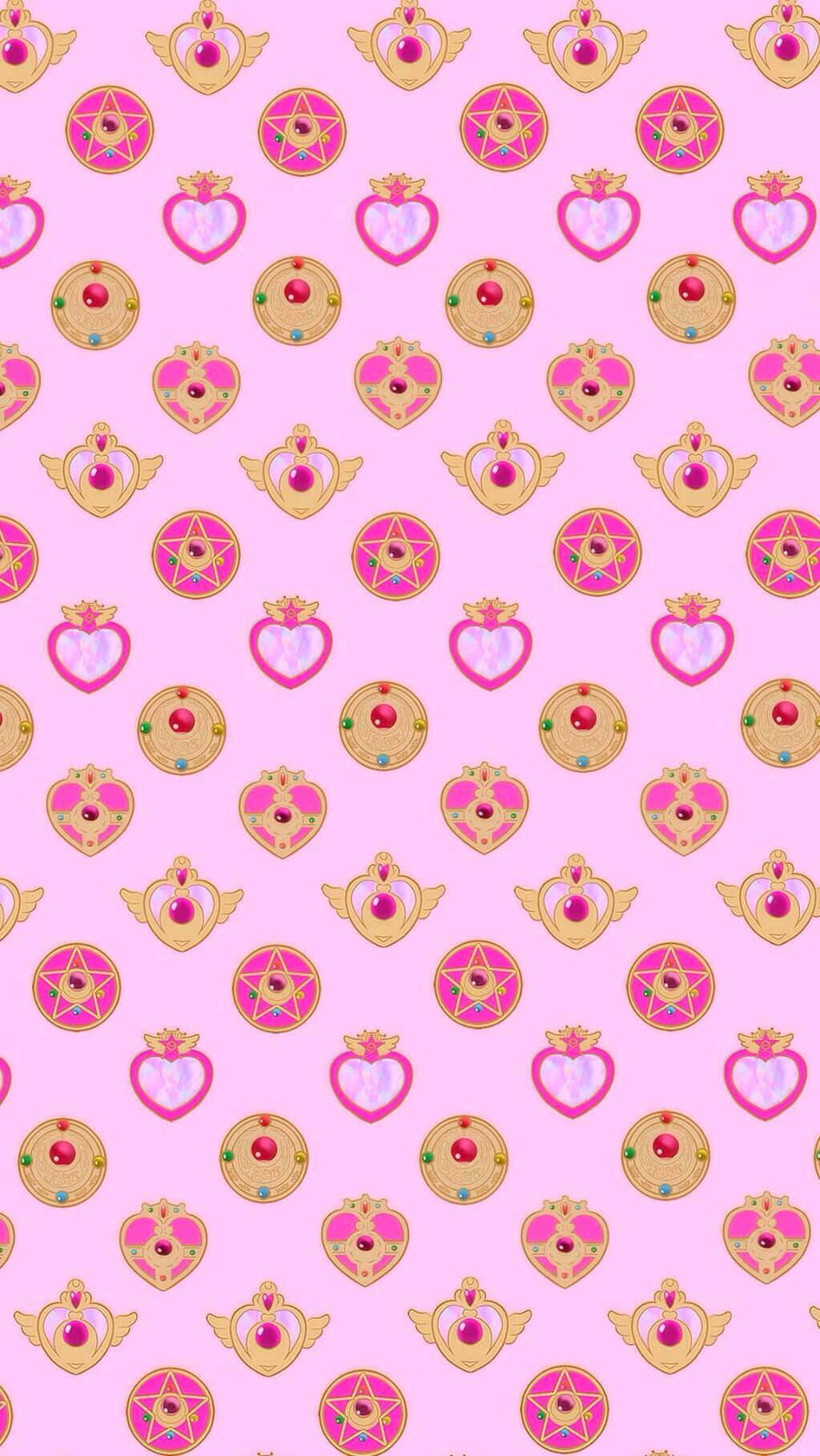 Adorable Sailor Moon Pattern to Brighten Your Day Wallpaper