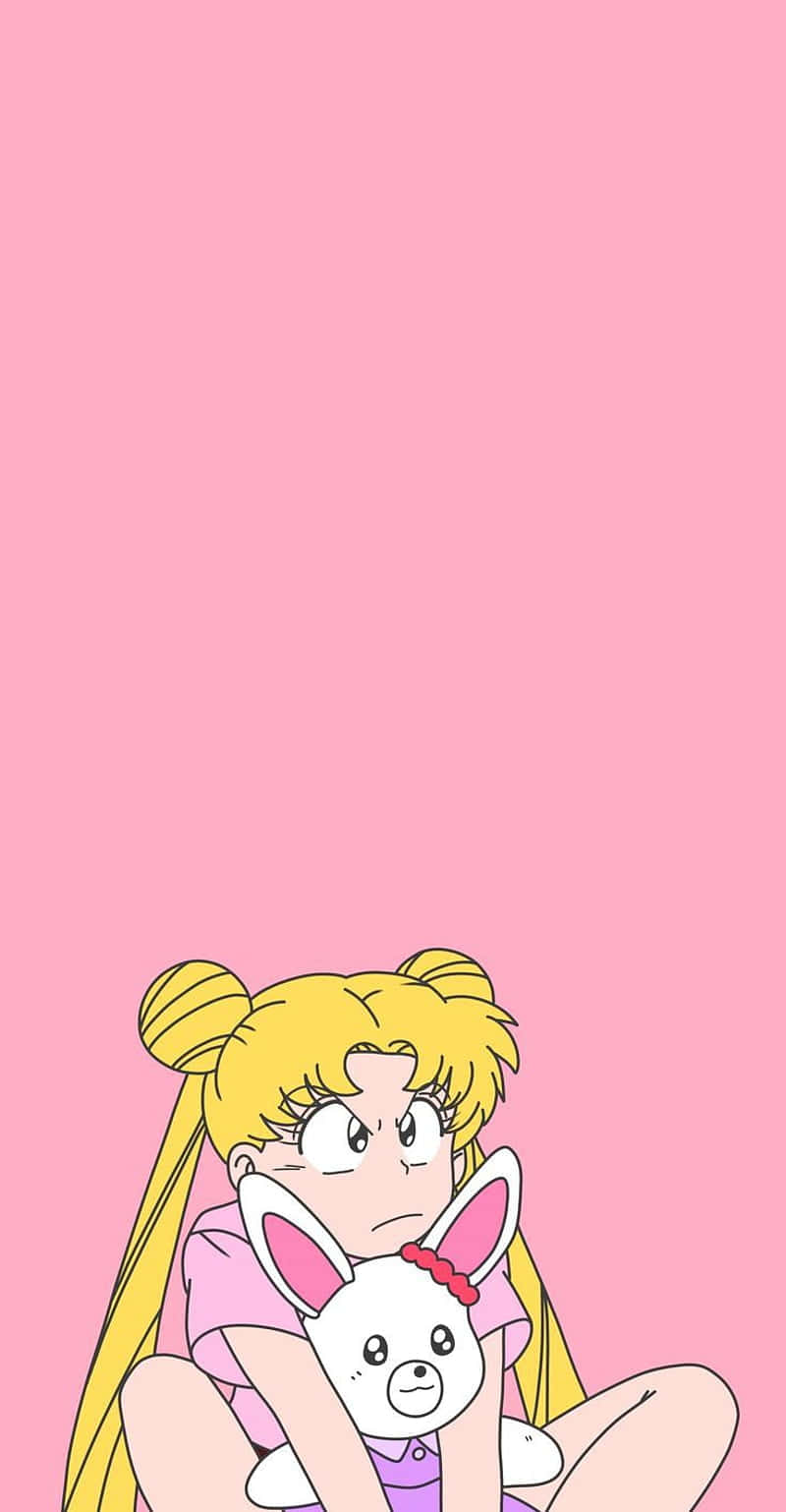 Sailor Moon Pink Background Wallpaper