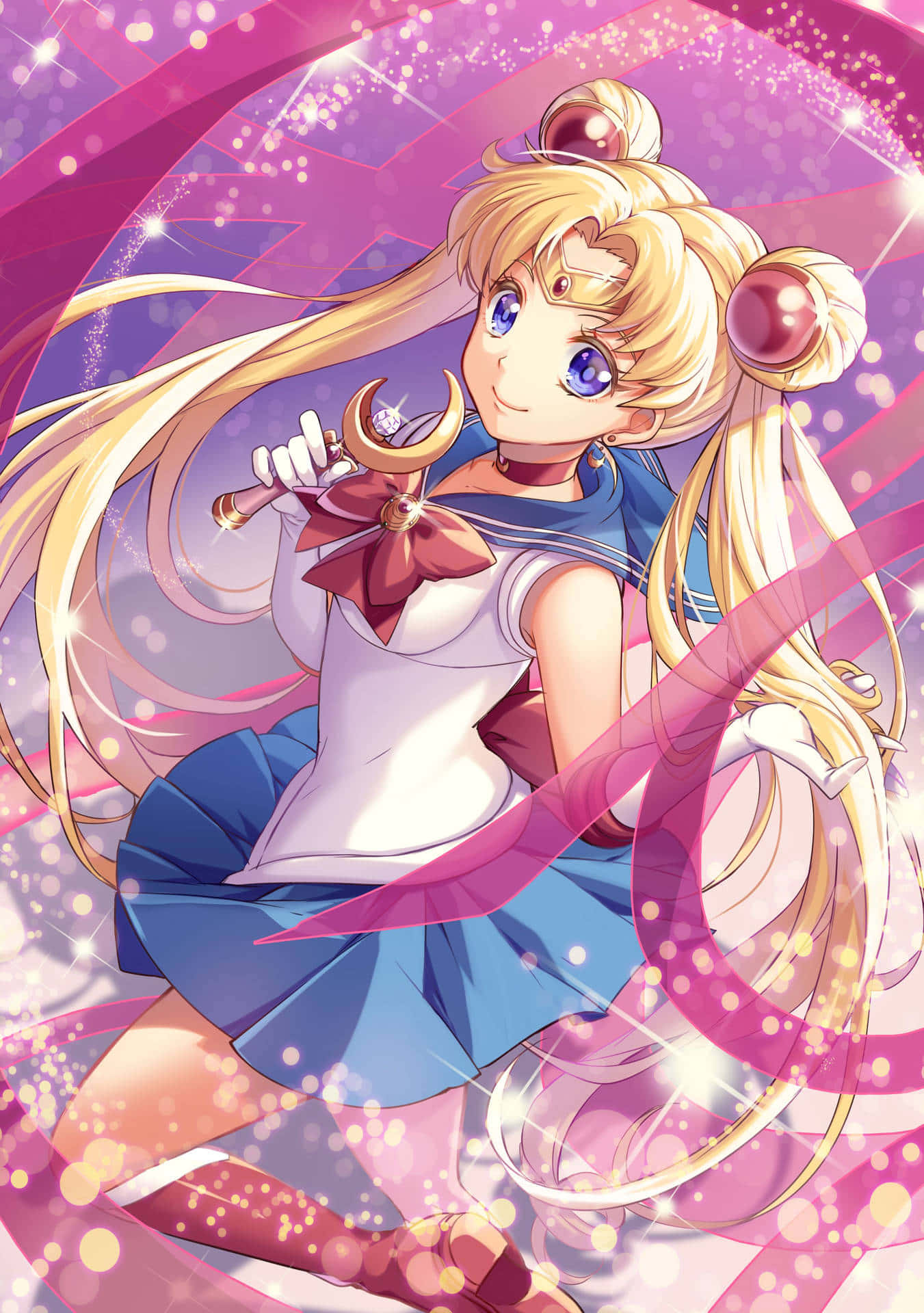 Sailor Moon Pink Glow Artwork Wallpaper