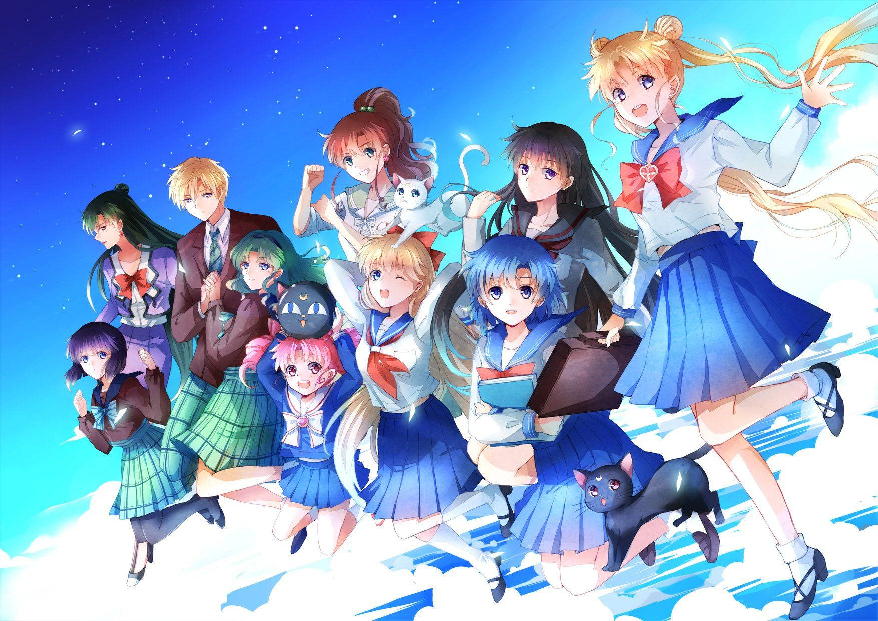 Sailor Moon School Uniform Wallpaper