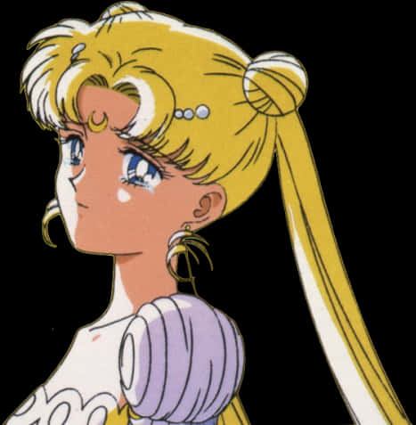 Sailor Moon Side Profile Emotional PNG
