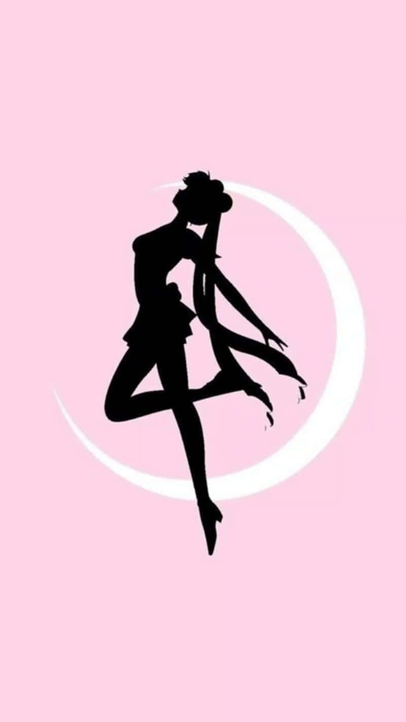 Sailor Moon Silhouette Pink Background Wallpaper