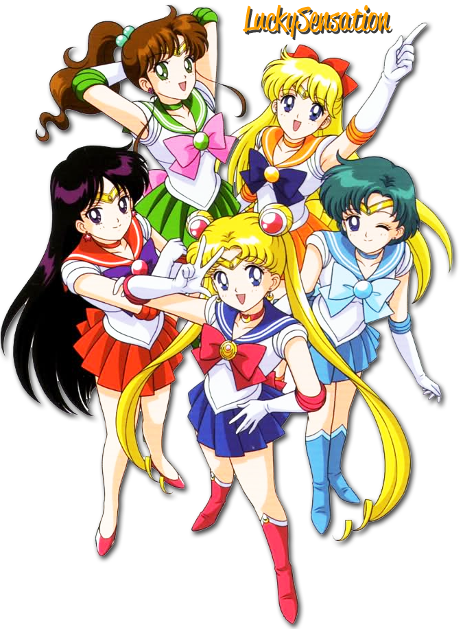 Sailor Moon Team Animated Characters PNG