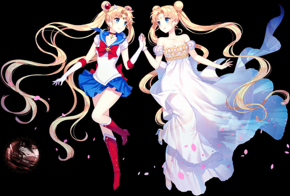 Sailor Moonand Princess Serenity Art PNG