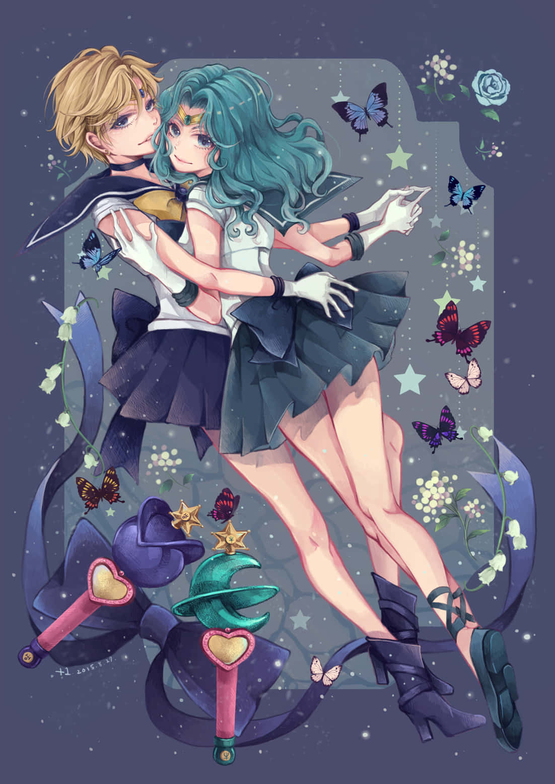 Caption: Mystic And Powerful Sailor Neptune. Wallpaper