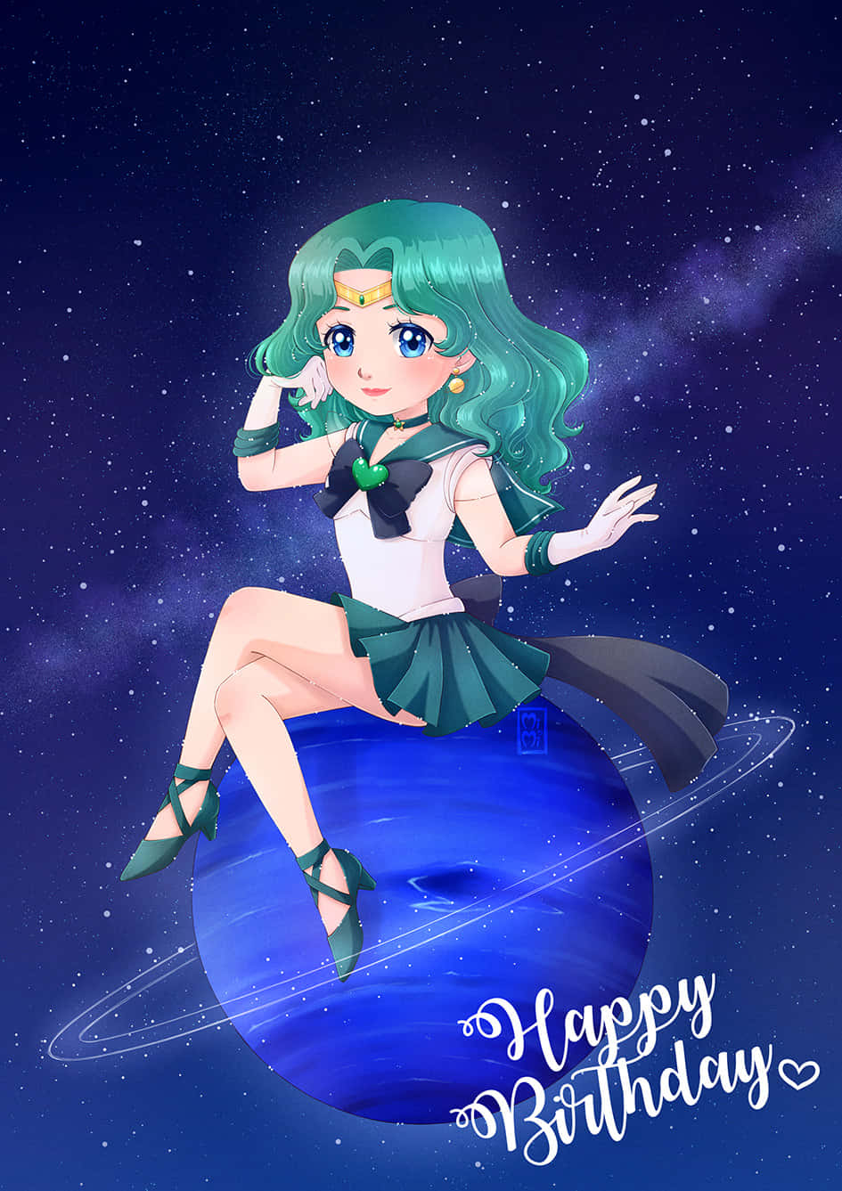 Sailor Neptune of the Outer Solar System Wallpaper