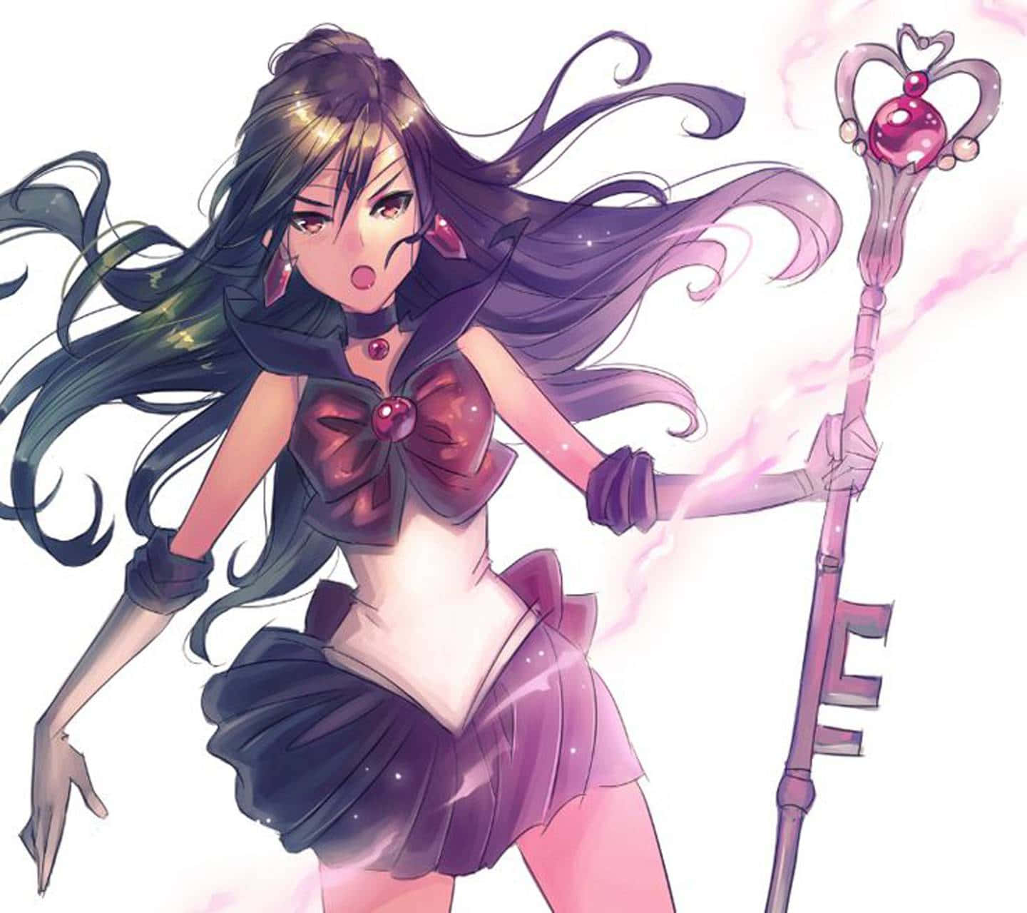 "In the depths of time stands Sailor Pluto, Guardian of the Gate of Time" Wallpaper