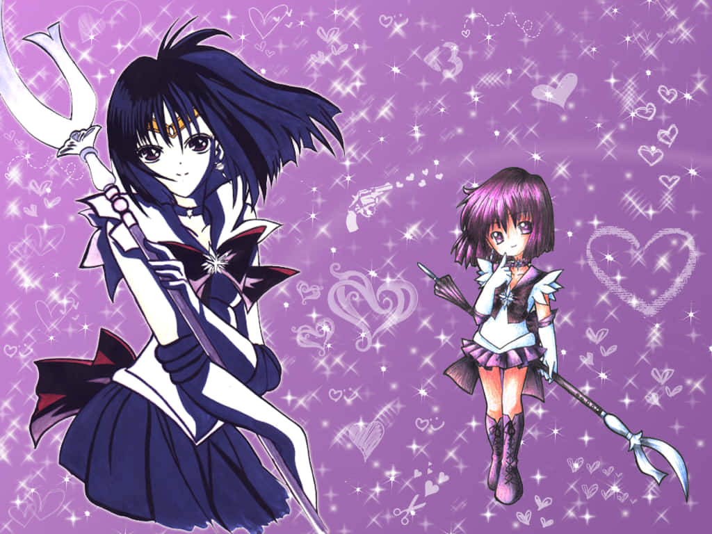"The powerful and wise Sailor Saturn ready to defend the world" Wallpaper
