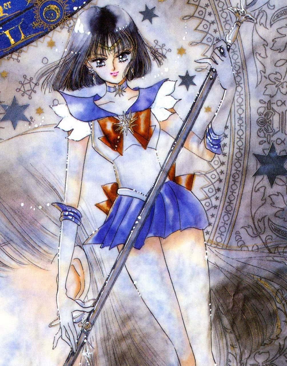"Sailor Saturn Invoking her Deadly Power" Wallpaper