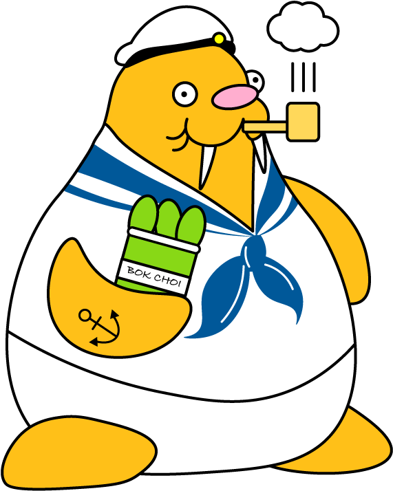 Sailor Seal With Pipeand Bok Choy PNG