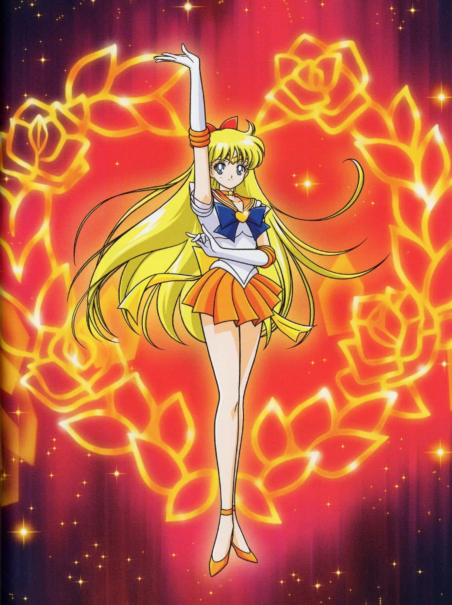 Sailor Venus, the leader of the Sailor Senshi Wallpaper