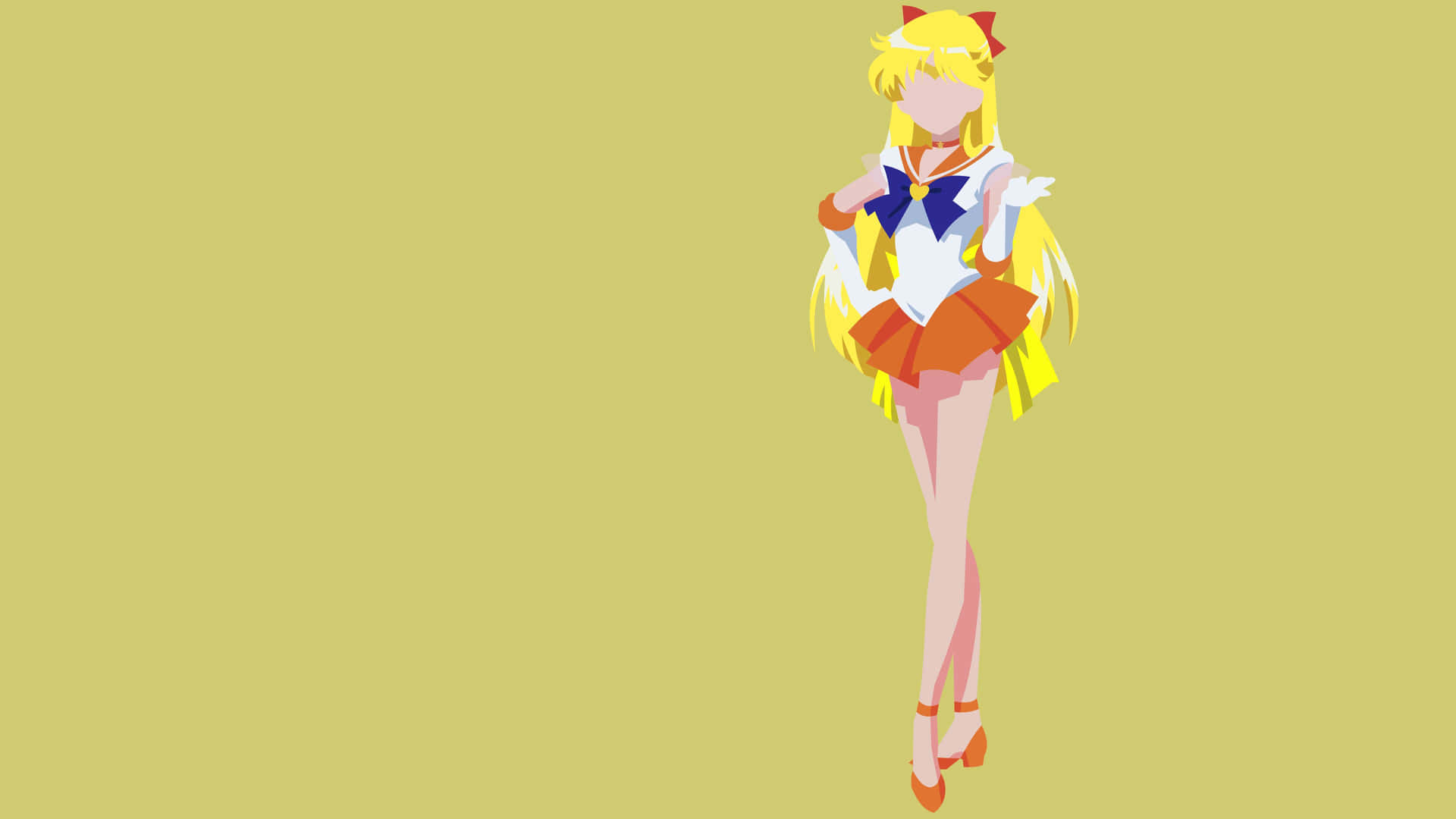 Sailor Venus Using Her Powerful Crescent Moon Wand Wallpaper