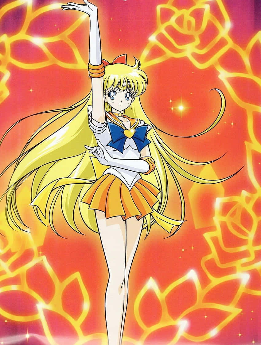 Beautiful illustration of the beloved Sailor Venus Wallpaper