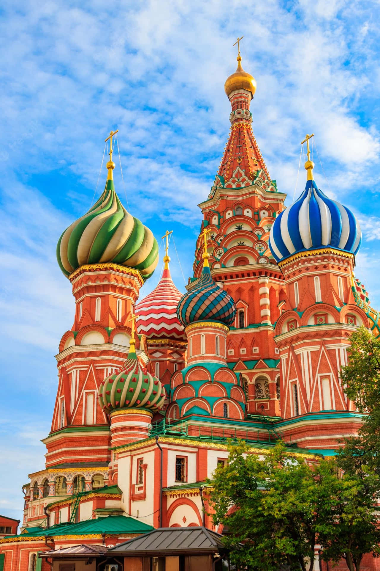 Vistamaestosa Della Cattedrale Di San Basilio In Russia Sfondo