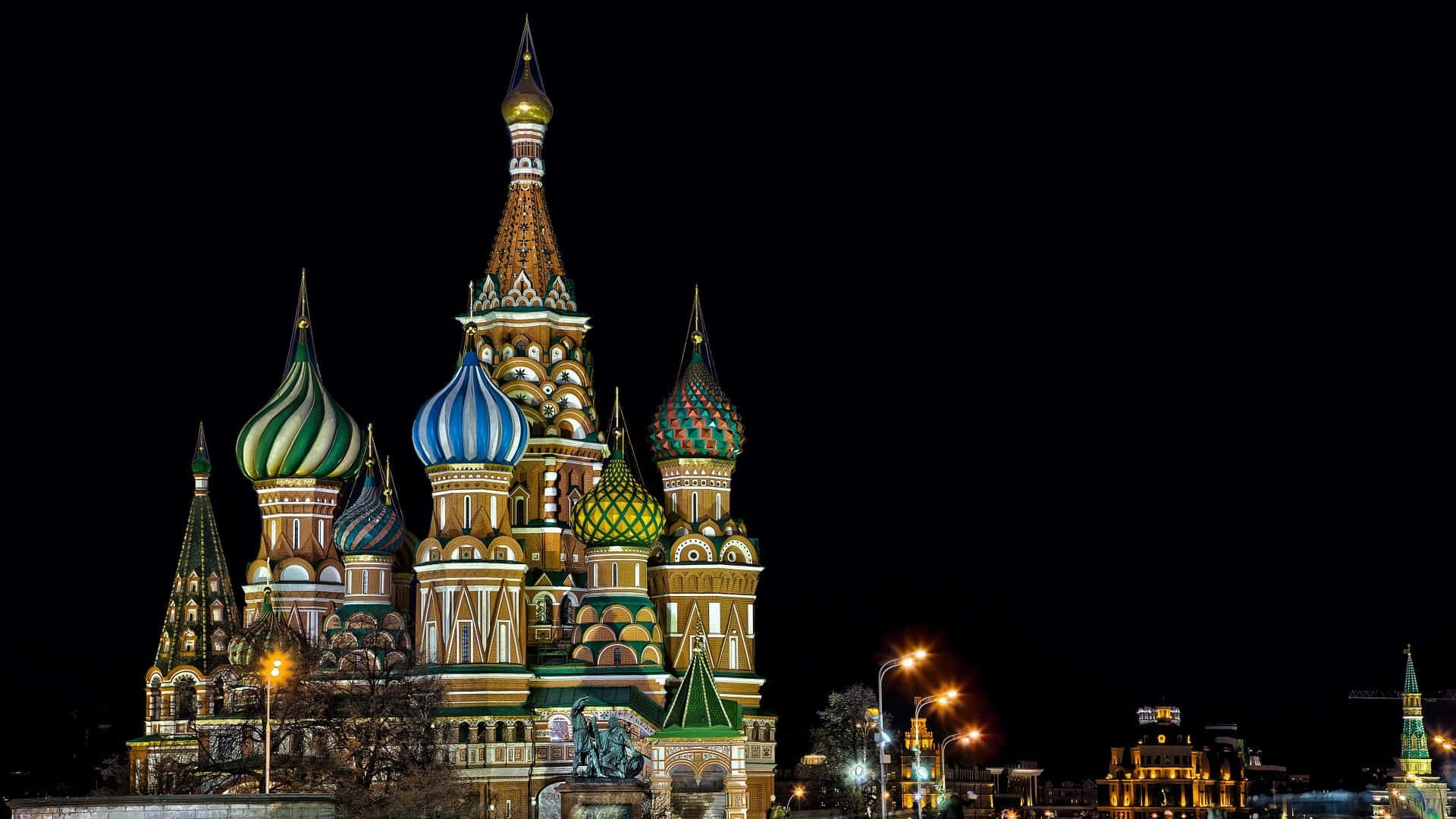Saint Basils Cathedral In The Nighttime Wallpaper