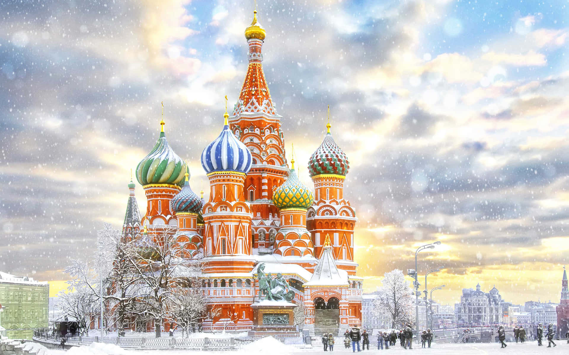 Saint Basils Cathedral In The Winter Wallpaper