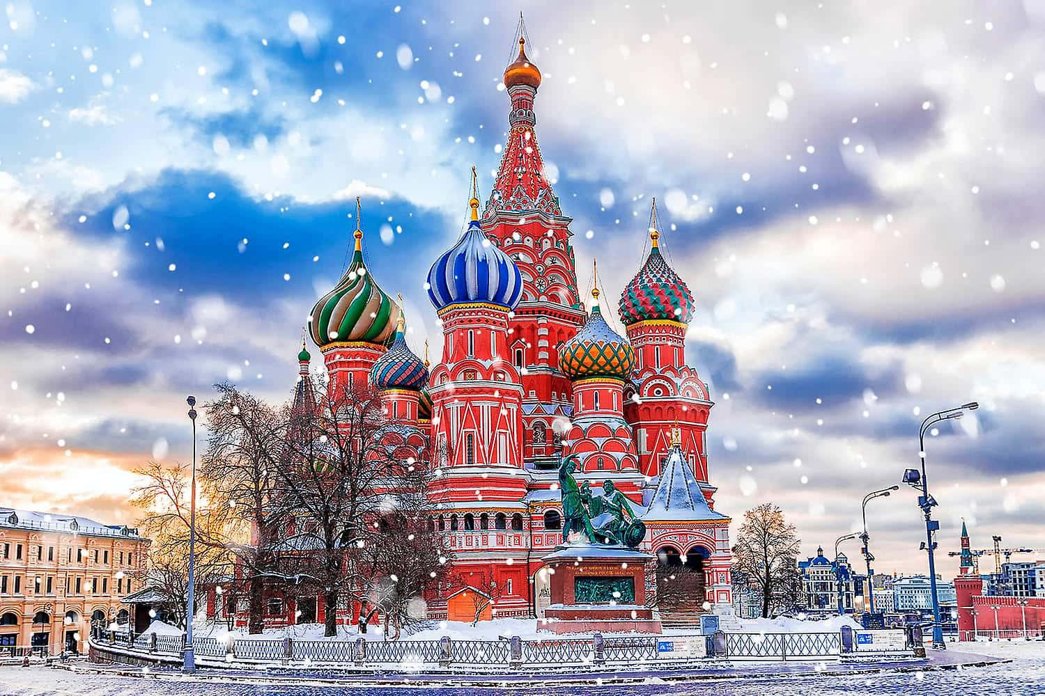 Saint Basils Cathedral On A Snowy Day Wallpaper