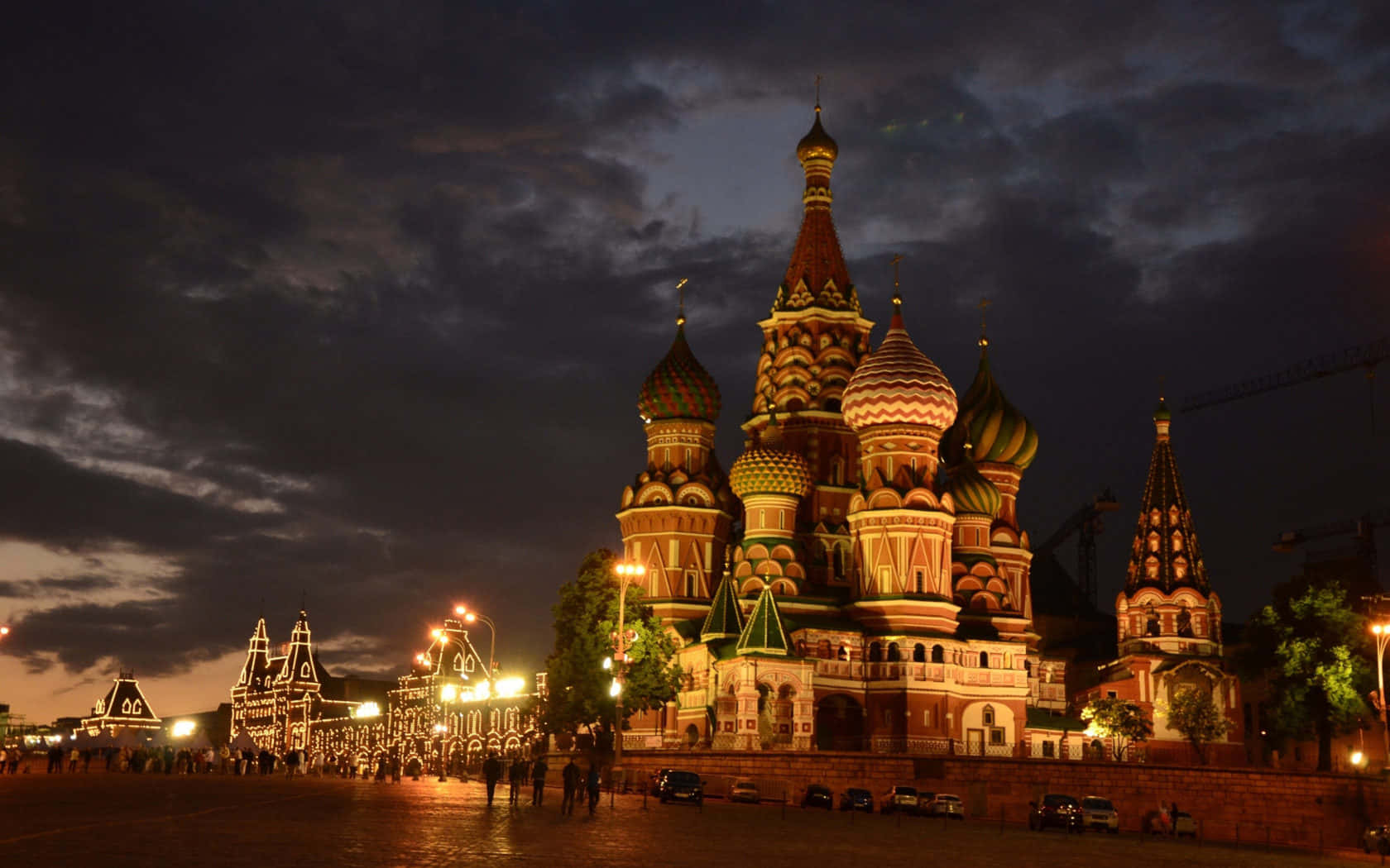 Saint Basils Cathedral With Evening Sky Wallpaper