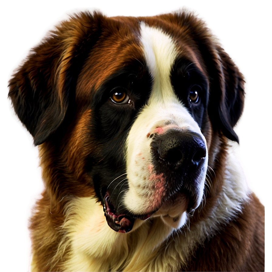 Saint Bernard Close-up Portrait Png 24 PNG