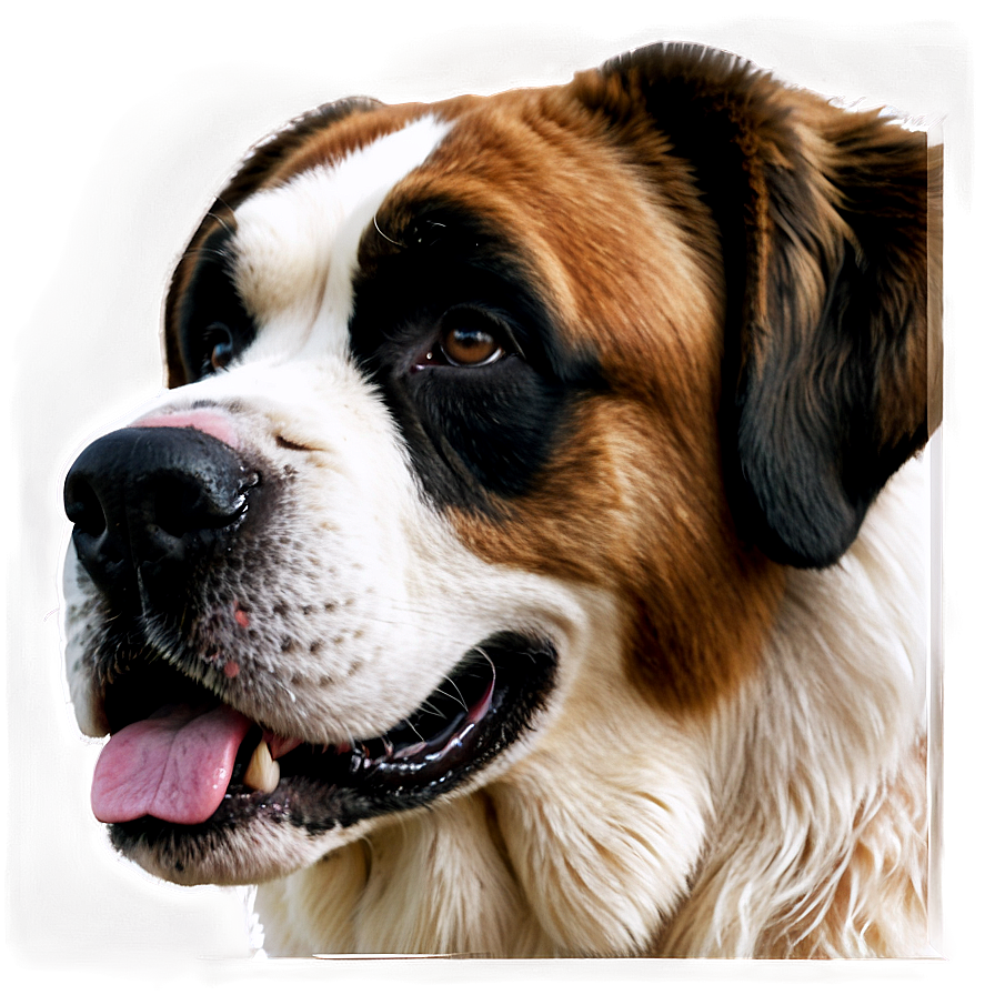 Saint Bernard Close-up Portrait Png Hbo PNG