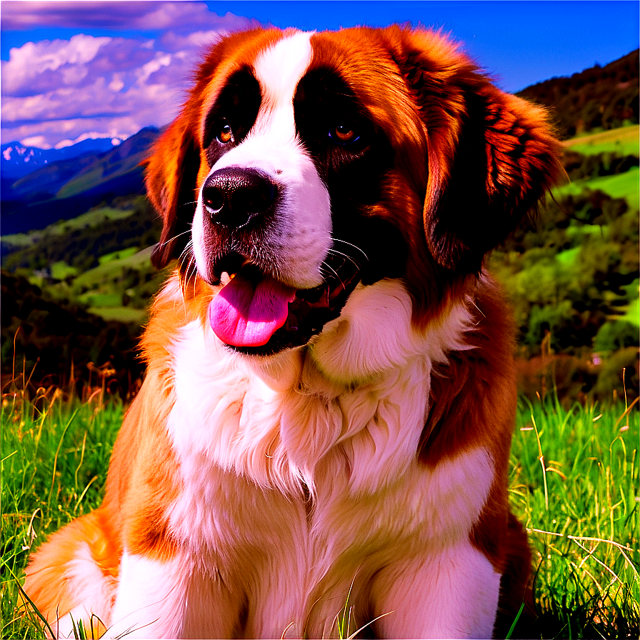 Saint Bernard Enjoying Sunshine Png 06252024 PNG