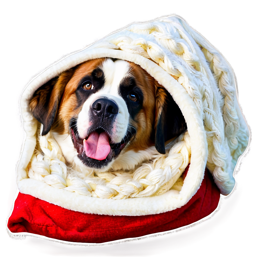 Saint Bernard In A Blanket Png 06252024 PNG