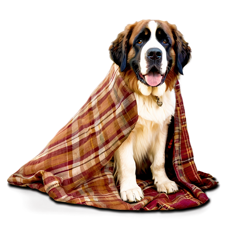 Saint Bernard In A Blanket Png 06252024 PNG