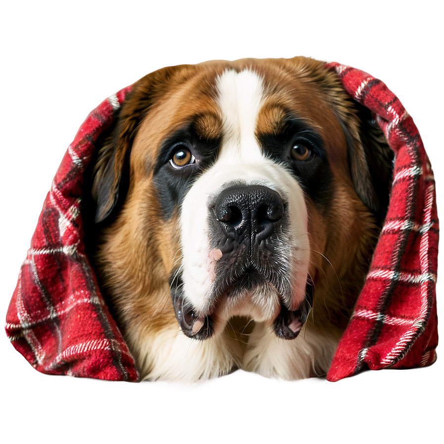 Saint Bernard In A Blanket Png 13 PNG