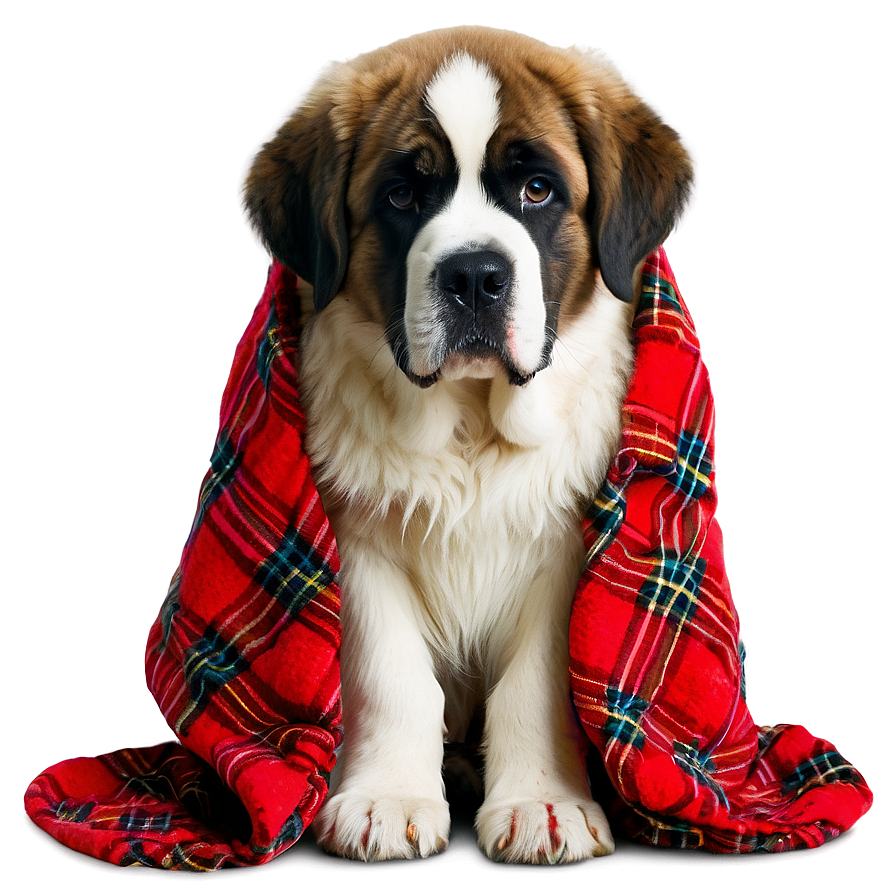 Saint Bernard In A Blanket Png 60 PNG