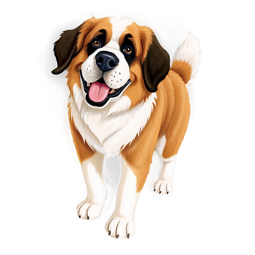 Saint Bernard In Cartoon Style Png 06252024 PNG