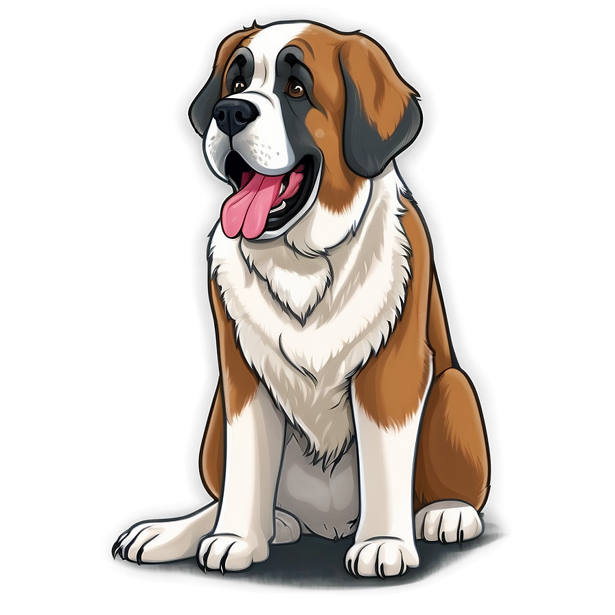 Saint Bernard In Cartoon Style Png 06252024 PNG