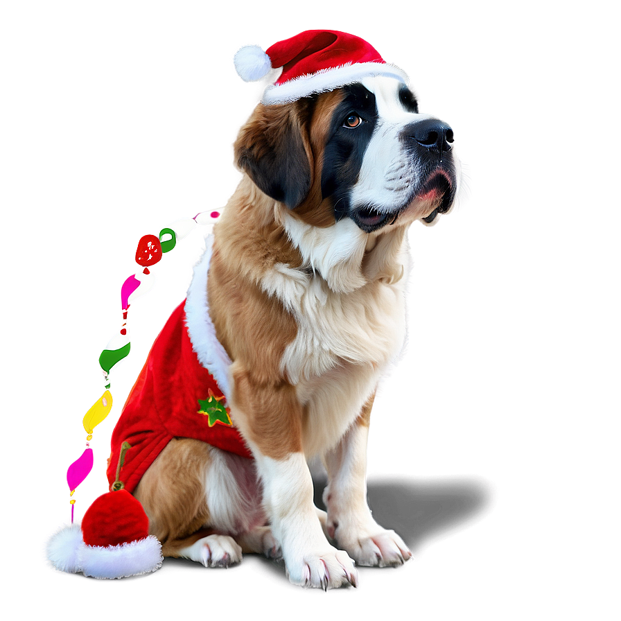 Saint Bernard In Festive Gear Png 06252024 PNG