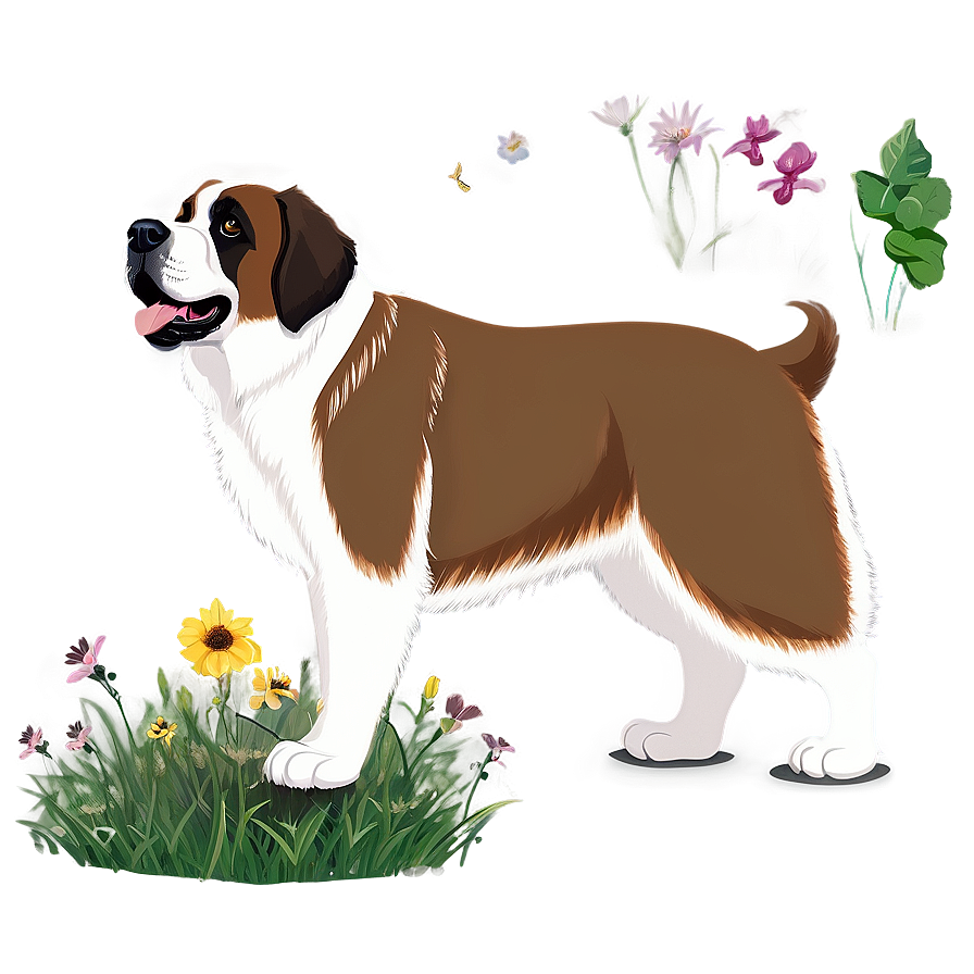 Saint Bernard In Summer Png 06252024 PNG