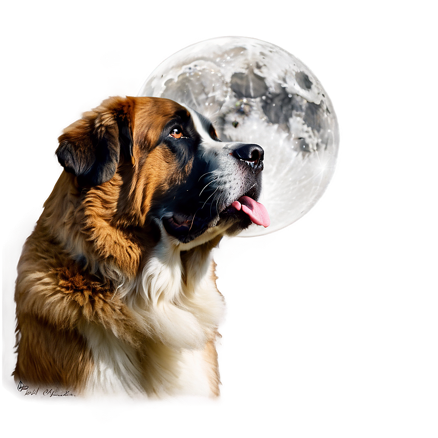 Saint Bernard In The Moonlight Png Doj33 PNG