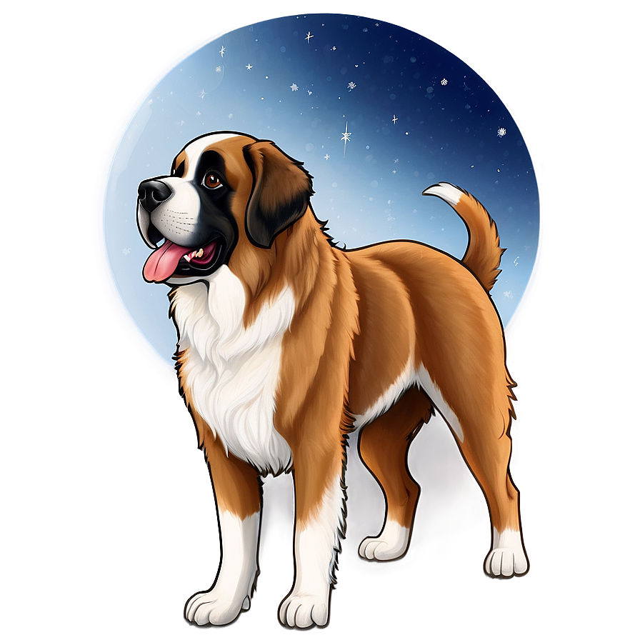 Saint Bernard In The Moonlight Png Wwm PNG