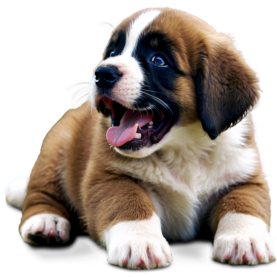 Saint Bernard Puppy Yawn Png 06252024 PNG