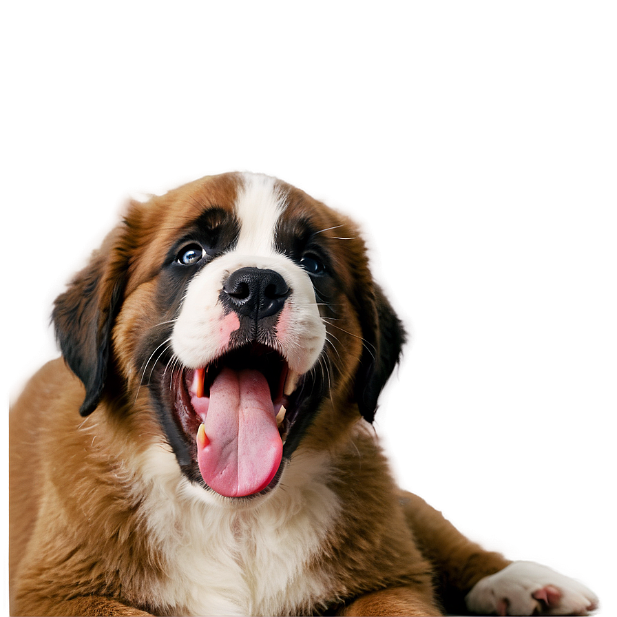 Saint Bernard Puppy Yawn Png Wtw9 PNG