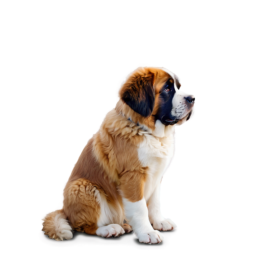 Saint Bernard Sitting Pose Png Hgm87 PNG