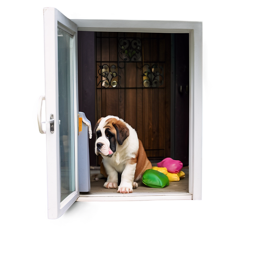 Saint Bernard Waiting At Door Png 06252024 PNG